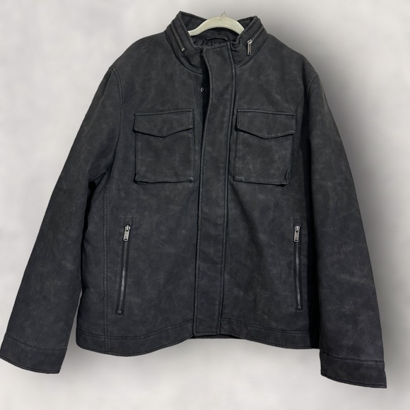 *NWT* Men’s Dockers Faux Leather Military Jacket Size XL - Picture 4 of 7